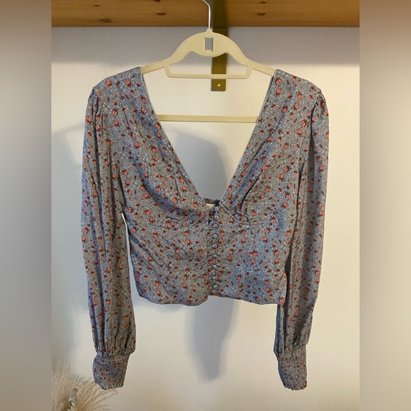 Lani the Label Button Up Floral Long Sleeve Boho Top Small - Picture 4 of 8